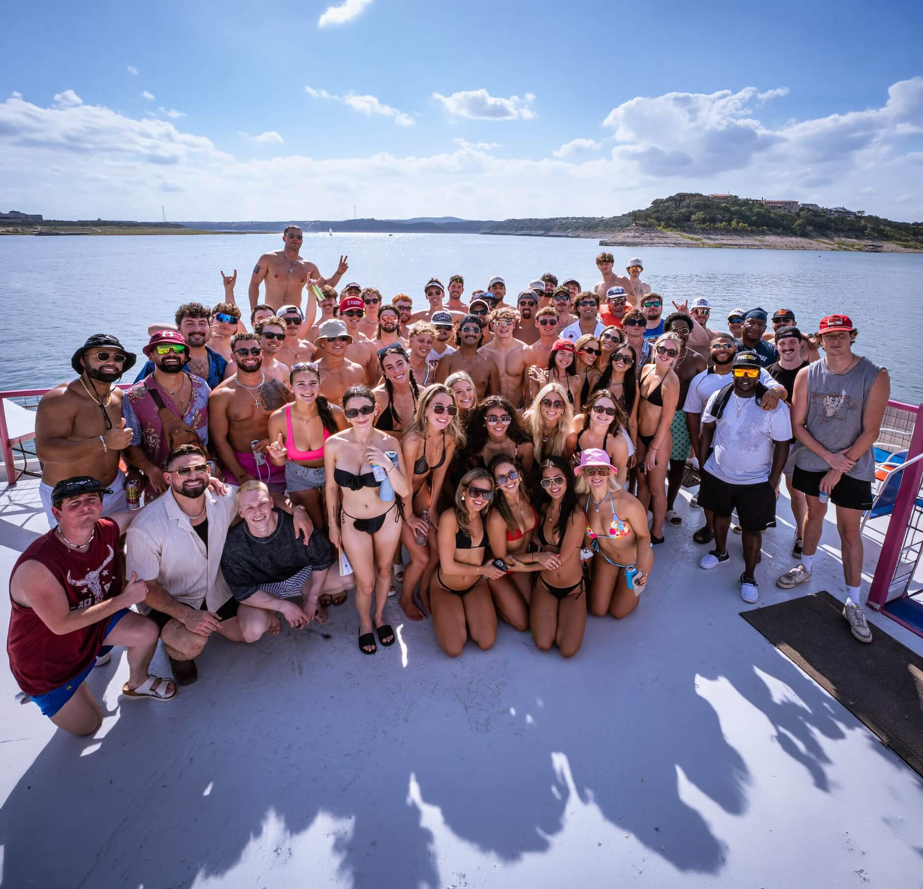 Large party out on a lake