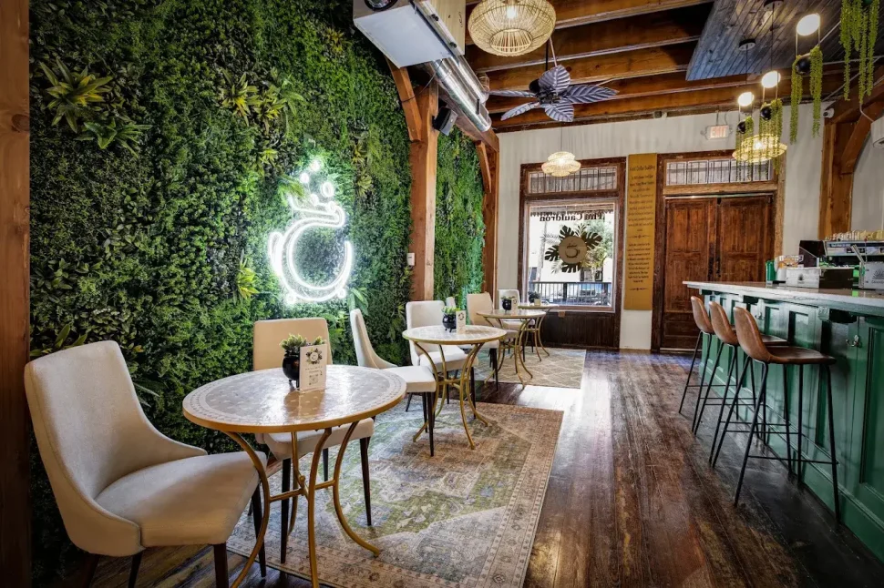 The Cauldron Interior with green wall
