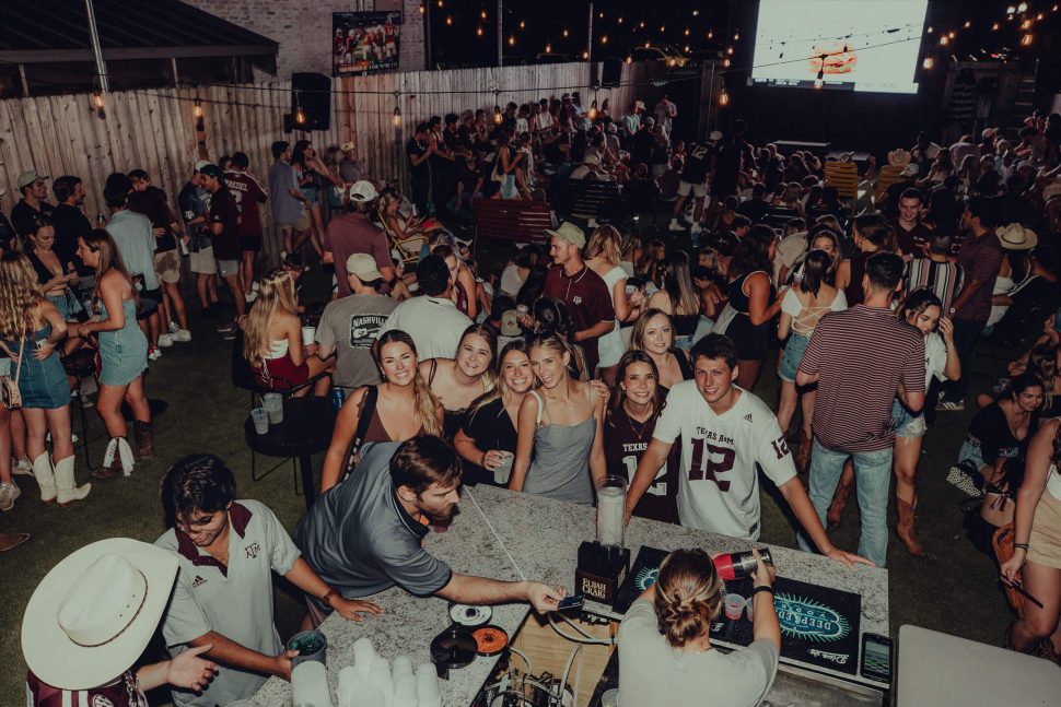 Overhead view of full house at Good Bull