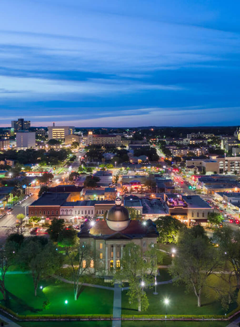 Aerial view of a town